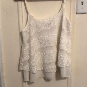 Charlotte Russe White lace shift tank top